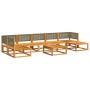Conjunto de sofá de jardín de 8 piezas con cojines de madera de