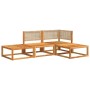 Conjunto de sofá de jardín de 4 piezas con cojines de madera de