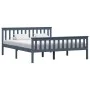 Estructura de cama de madera maciza de pino gris 160x200 cm de vidaXL, Camas y somieres - Ref: Foro24-283230, Precio: 144,58 ...