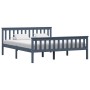 Solid gray pine wood bed frame 160x200 cm by vidaXL, Beds and slatted bases - Ref: Foro24-283230, Price: 181,00 €, Discount: %