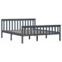 Estructura de cama de madera maciza de pino gris 160x200 cm de vidaXL, Camas y somieres - Ref: Foro24-283230, Precio: 144,58 ...