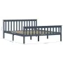 Estructura de cama de madera maciza de pino gris 160x200 cm de vidaXL, Camas y somieres - Ref: Foro24-283230, Precio: 144,58 ...