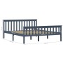 Solid gray pine wood bed frame 160x200 cm by vidaXL, Beds and slatted bases - Ref: Foro24-283230, Price: 181,00 €, Discount: %