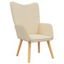Sillón de relax de tela crema