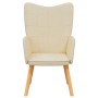 Sillón de relax de tela crema
