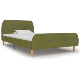 Green fabric bed frame 90x200 cm by vidaXL, Beds and slatted bases - Ref: Foro24-280931, Price: 124,61 €, Discount: %