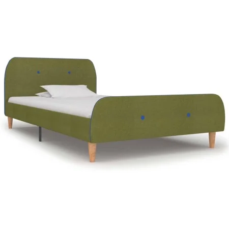 Estructura de cama de tela verde 90x200 cm de vidaXL, Camas y somieres - Ref: Foro24-280931, Precio: 124,61 €, Descuento: %