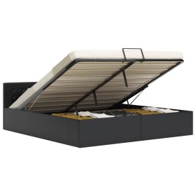 Black synthetic leather hydraulic trundle bed 160x200 cm by vidaXL, Beds and slatted bases - Ref: Foro24-285514, Price: 321,6...