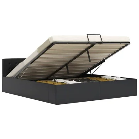 Cama canapé hidráulica de cuero sintético negro 160x200 cm de vidaXL, Camas y somieres - Ref: Foro24-285514, Precio: 362,56 €...