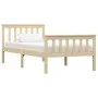 Solid light pine wood bed frame 100x200 cm by vidaXL, Beds and slatted bases - Ref: Foro24-283221, Price: 110,90 €, Discount: %