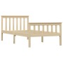 Solid light pine wood bed frame 100x200 cm by vidaXL, Beds and slatted bases - Ref: Foro24-283221, Price: 112,78 €, Discount: %