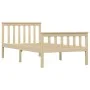 Solid light pine wood bed frame 100x200 cm by vidaXL, Beds and slatted bases - Ref: Foro24-283221, Price: 110,90 €, Discount: %