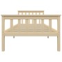 Solid light pine wood bed frame 100x200 cm by vidaXL, Beds and slatted bases - Ref: Foro24-283221, Price: 112,78 €, Discount: %