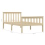Solid light pine wood bed frame 100x200 cm by vidaXL, Beds and slatted bases - Ref: Foro24-283221, Price: 112,78 €, Discount: %
