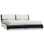 Estructura cama con LED cuero sintético negro blanco 180x200 cm de vidaXL, Camas y somieres - Ref: Foro24-280381, Precio: 284...