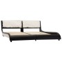 Estructura cama con LED cuero sintético negro blanco 180x200 cm de vidaXL, Camas y somieres - Ref: Foro24-280381, Precio: 284...