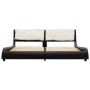 Estructura cama con LED cuero sintético negro blanco 180x200 cm de vidaXL, Camas y somieres - Ref: Foro24-280381, Precio: 284...