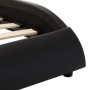 Estructura cama con LED cuero sintético negro blanco 180x200 cm de vidaXL, Camas y somieres - Ref: Foro24-280381, Precio: 284...