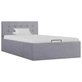 Hydraulic canapé bed with storage light gray fabric 90x200cm by vidaXL, Beds and slatted bases - Ref: Foro24-285576, Price: 2...