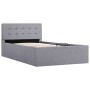 Hydraulic canapé bed with storage light gray fabric 90x200cm by vidaXL, Beds and slatted bases - Ref: Foro24-285576, Price: 2...