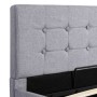 Hydraulic canapé bed with storage light gray fabric 90x200cm by vidaXL, Beds and slatted bases - Ref: Foro24-285576, Price: 2...