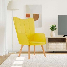 Sillón de relax de tela amarillo mostaza