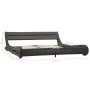 Bed frame with LED in gray synthetic leather 180x200 cm by vidaXL, Beds and slatted bases - Ref: Foro24-285743, Price: 315,88...