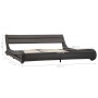Estructura de cama con LED de cuero sintético gris 180x200 cm de vidaXL, Camas y somieres - Ref: Foro24-285743, Precio: 319,8...