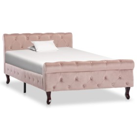 Rosafarbener Samtbettrahmen 100x200 cm von vidaXL, Betten und Lattenroste - Ref: Foro24-288565, Preis: 253,07 €, Rabatt: %