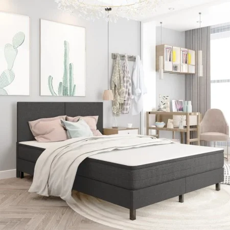 Box Spring bed frame gray fabric 180x200 cm by vidaXL, Beds and slatted bases - Ref: Foro24-287458, Price: 166,30 €, Discount: %