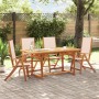 Juego comedor de jardín 5 pzas madera maciza acacia y textileno