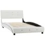 White synthetic leather bed frame 90x200 cm by vidaXL, Beds and slatted bases - Ref: Foro24-280312, Price: 205,26 €, Discount: %