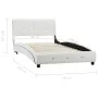 Estructura de cama de cuero sintético blanco 90x200 cm de vidaXL, Camas y somieres - Ref: Foro24-280312, Precio: 205,26 €, De...