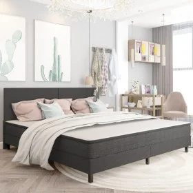 Box Spring bed frame gray fabric 200x200 cm by vidaXL, Beds and slatted bases - Ref: Foro24-287459, Price: 166,99 €, Discount: %