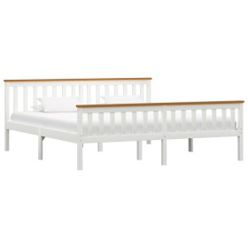 Estructura de cama madera de pino maciza blanca 180x200 cm