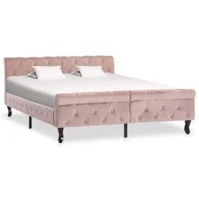 Bettgestell aus rosafarbenem Samt, 140 x 200 cm von vidaXL, Betten und Lattenroste - Ref: Foro24-288567, Preis: 386,92 €, Rab...