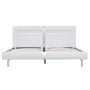 Bed frame with LED in white synthetic leather 180x200 cm by vidaXL, Beds and slatted bases - Ref: Foro24-280855, Price: 213,4...