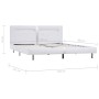 Bed frame with LED in white synthetic leather 180x200 cm by vidaXL, Beds and slatted bases - Ref: Foro24-280855, Price: 216,7...