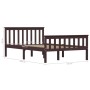 Estructura de cama madera maciza pino marrón oscuro 120x200 cm