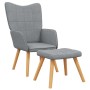 Sillón de relax con taburete tela gris claro