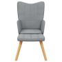 Sillón de relax con taburete tela gris claro