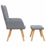 Sillón de relax con taburete tela gris claro