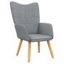 Sillón de relax con taburete tela gris claro