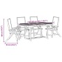 Juego comedor de jardín 5 pzas madera maciza acacia y textileno