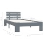 Estructura de cama de madera maciza de pino gris 90x200 cm de vidaXL, Camas y somieres - Ref: Foro24-283166, Precio: 111,45 €...