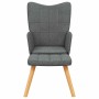 Silla de relajación con reposapiés de tela gris oscuro
