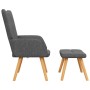 Silla de relajación con reposapiés de tela gris oscuro