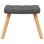 Silla de relajación con reposapiés de tela gris oscuro
