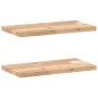 Estantes flotantes 2 uds madera acacia sin tratar 40x20x2 cm