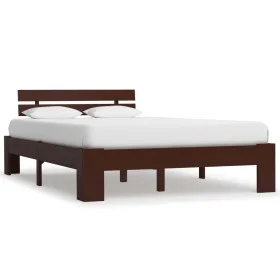 Estructura de cama madera maciza pino marrón oscuro 140x200 cm de vidaXL, Camas y somieres - Ref: Foro24-283175, Precio: 109,...